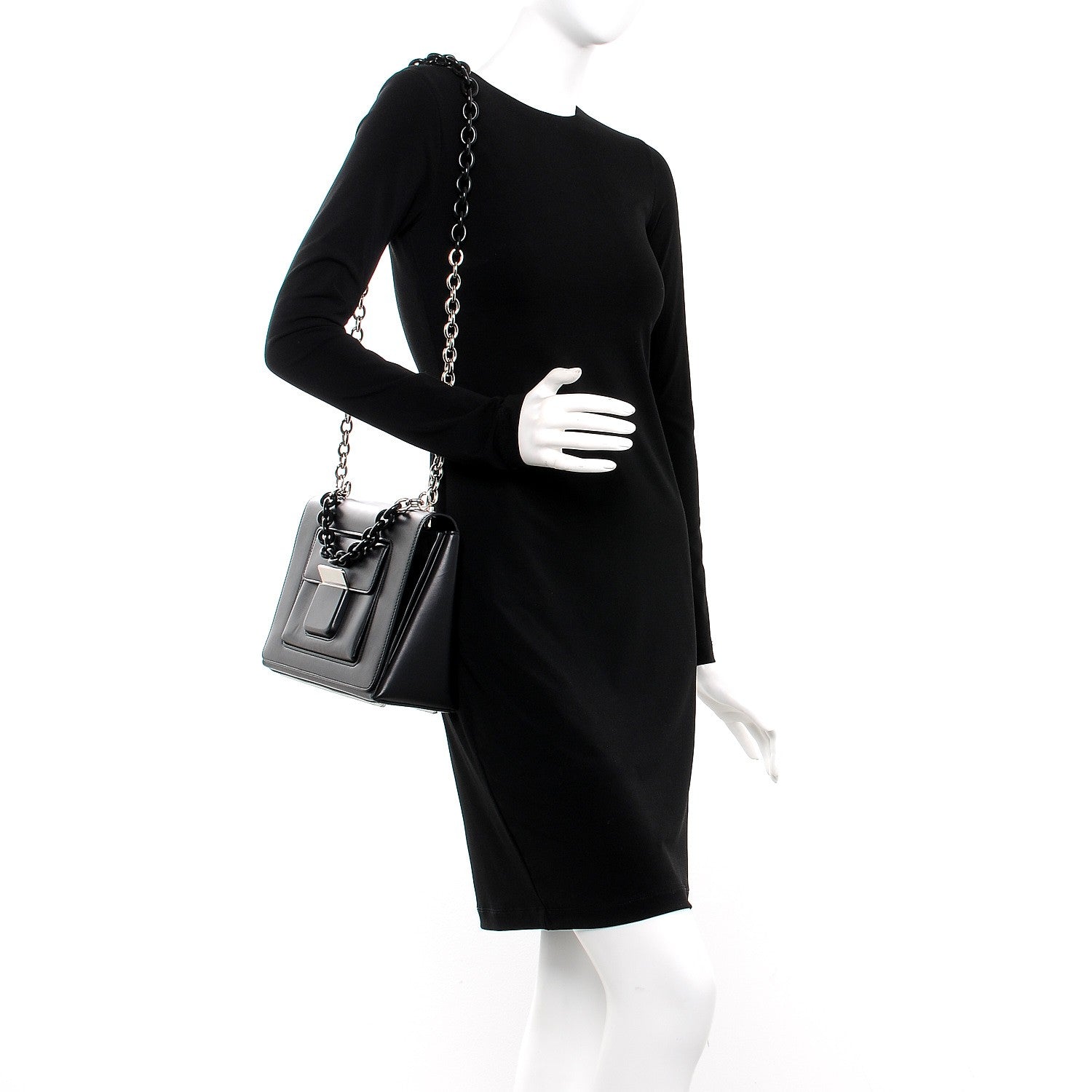 Balenciaga Calfskin Bal58 Shoulder Bag Black 2 of 13