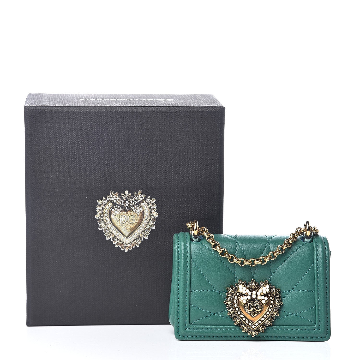 Dolce & Gabbana Nappa Matelasse Micro Devotion Bag Green 6 of 6