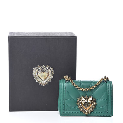 Dolce & Gabbana Nappa Matelasse Micro Devotion Bag Green 6 of 6