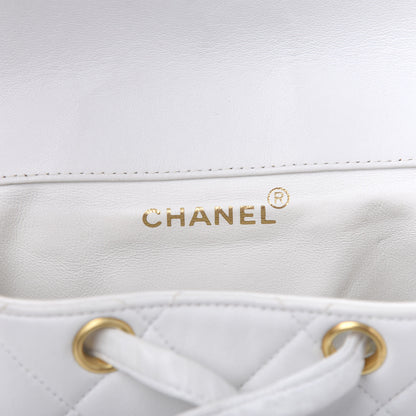 Chanel Lambskin Quilted Backpack White 7 of 11