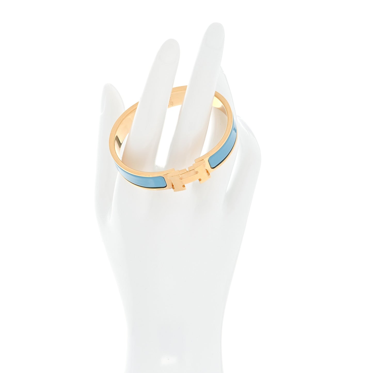 Enamel Narrow Clic Clac H Bracelet PM Bleu Azure