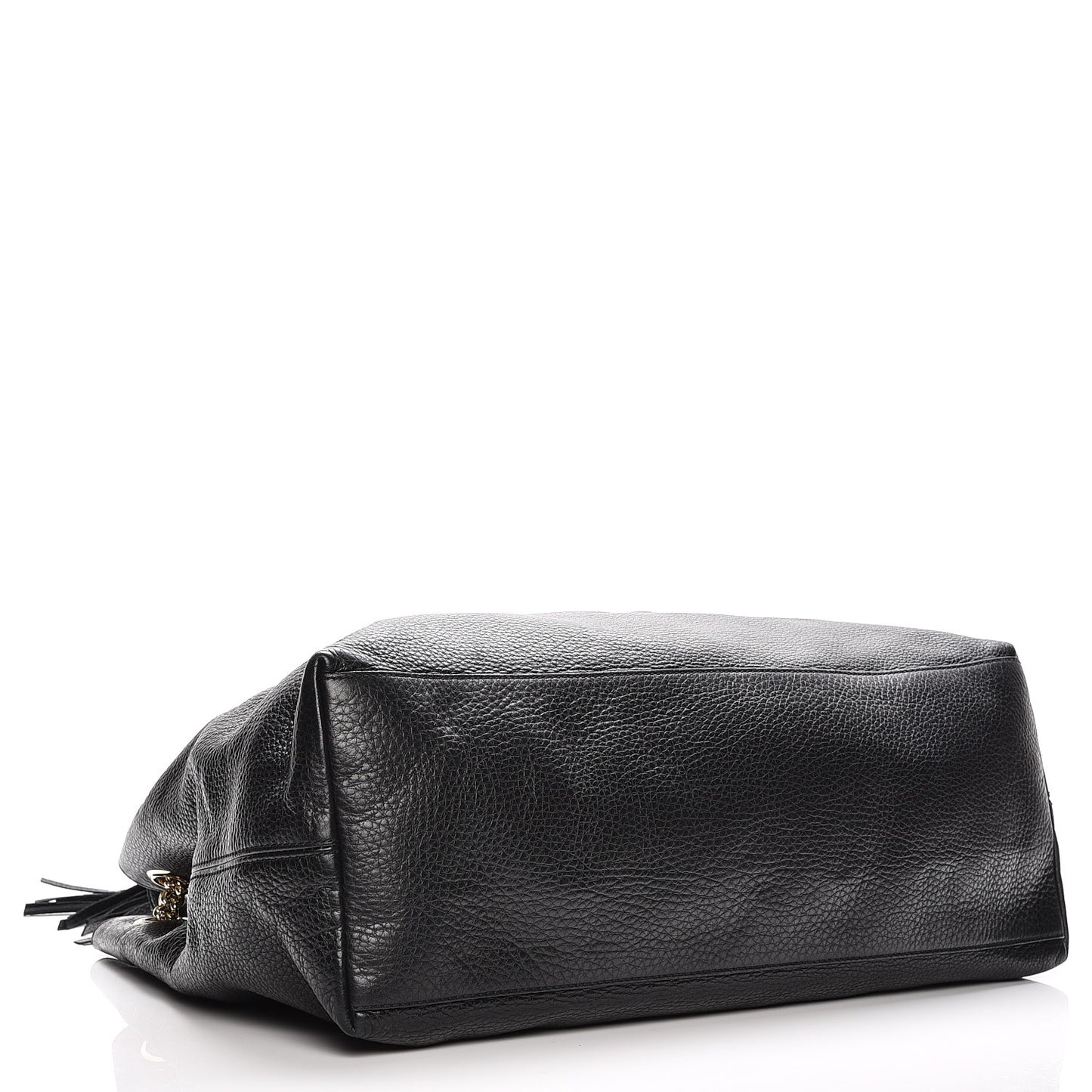 Pebbled Calfskin Large Soho Chain Shoulder Bag Black