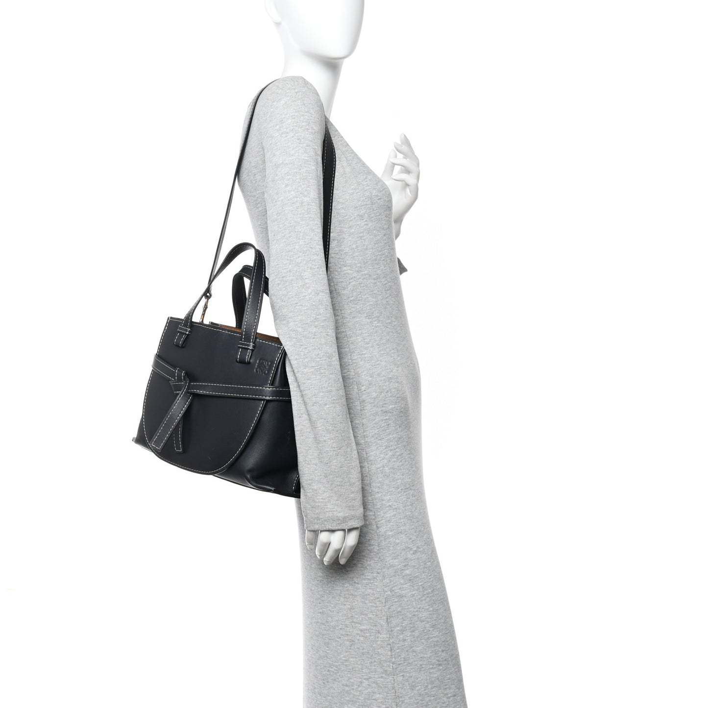 Calfskin Small Gate Tote Midnight Blue