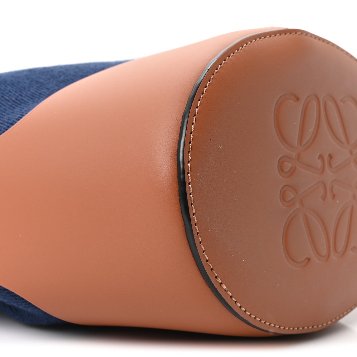 Loewe Canvas Calfskin Balloon Bucket Bag Navy Tan 8 of 9