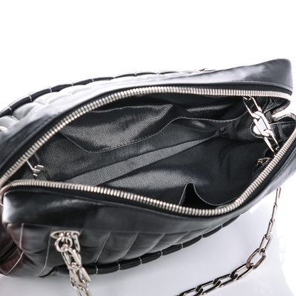 Chanel Lambskin Vertical Quilted Mademoiselle Camera Case Black 5 of 7