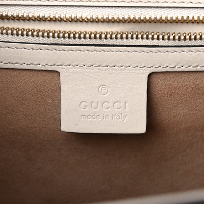 Gucci Calfskin Embroidered Medium Sylvie Top Handle Bag White 6 of 24