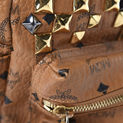 MCM Visetos Studded Medium Stark M Backpack Cognac 9 of 12