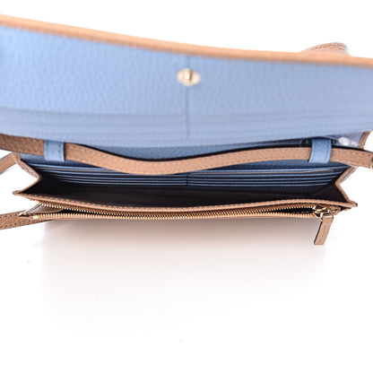 Gucci Dollar Calfskin Mini Swing Wallet Bag Camelia Mineral Blue 5 of 10