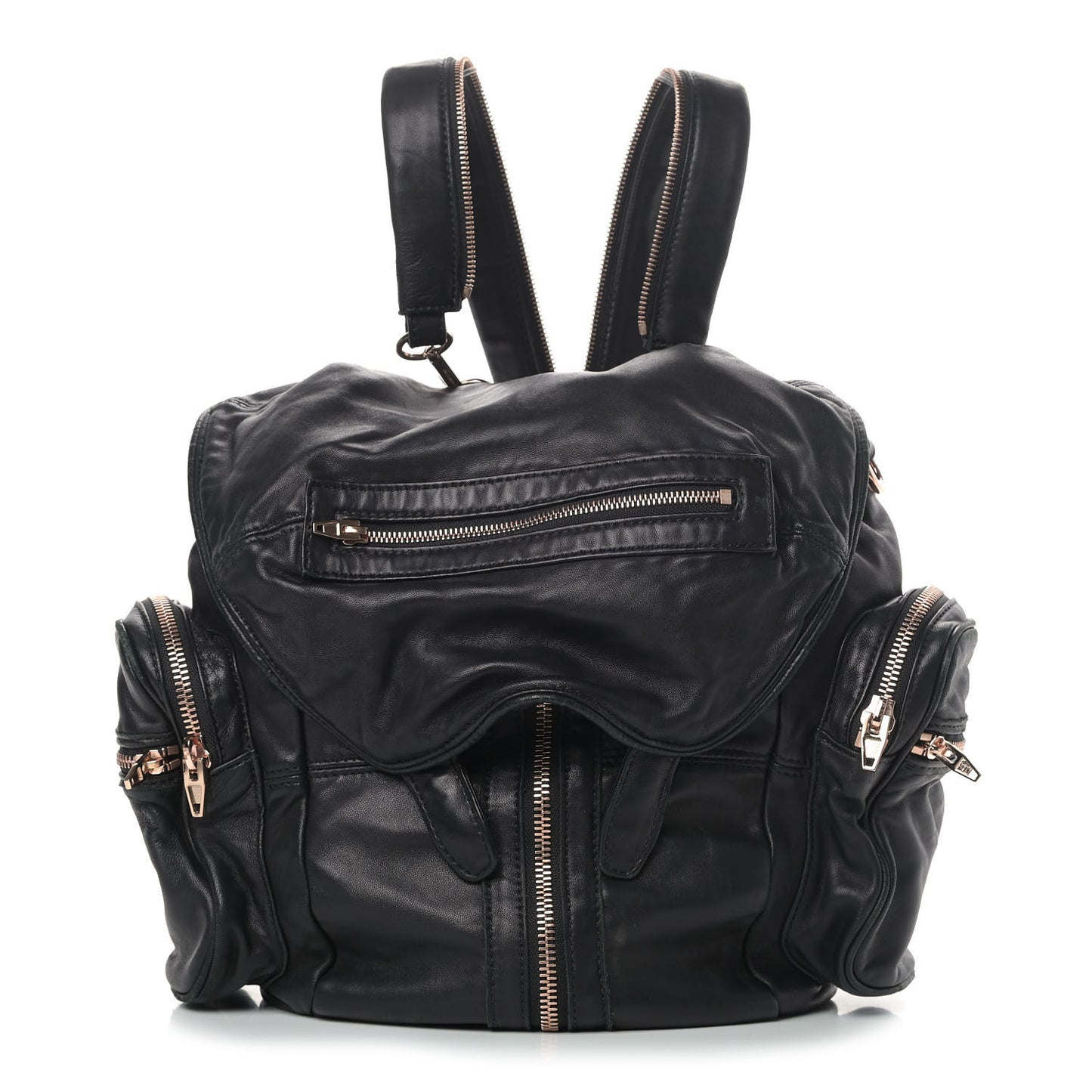 Lambskin Mini Marti Backpack Washed Black Rose Gold Hardware