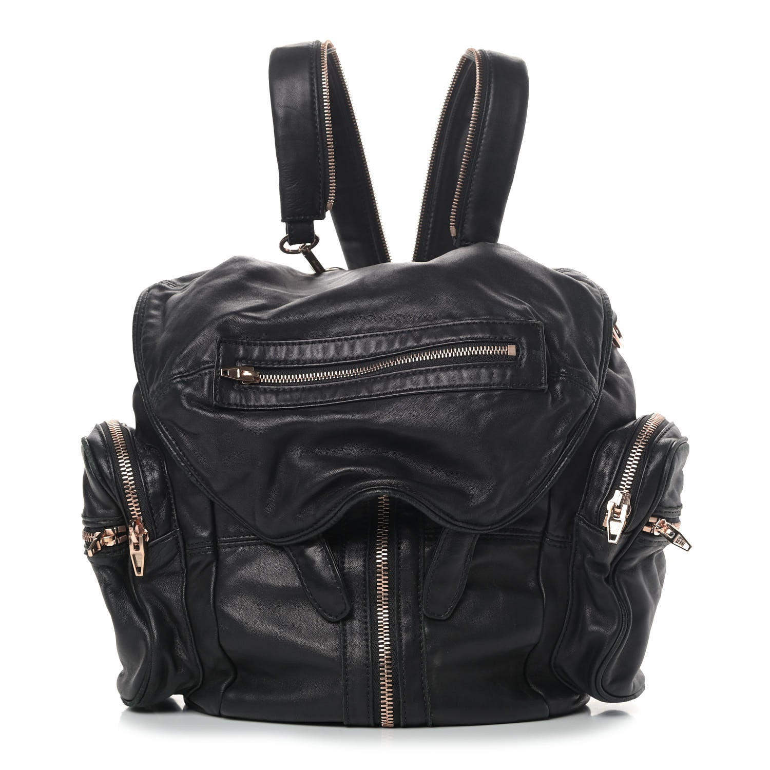 Alexander Wang Lambskin Mini Marti Backpack Washed Black Rose Gold Hardware 1 of 11