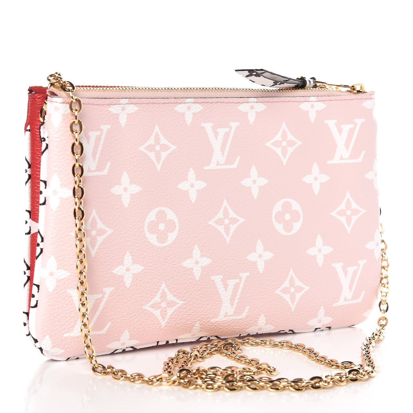 Monogram Giant Double Zip Pochette Rouge