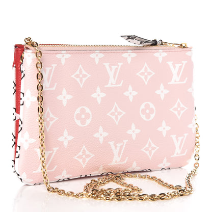 Louis Vuitton Monogram Giant Double Zip Pochette Rouge 3 of 8