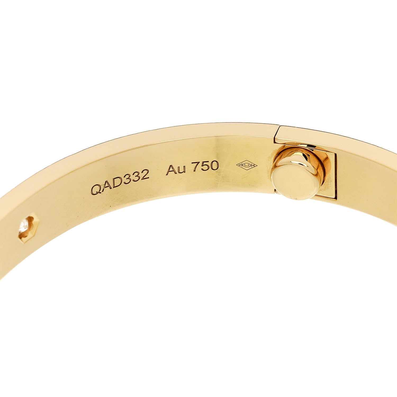 Cartier 18K Yellow Gold 4 Diamond LOVE Bracelet 16 6 of 9