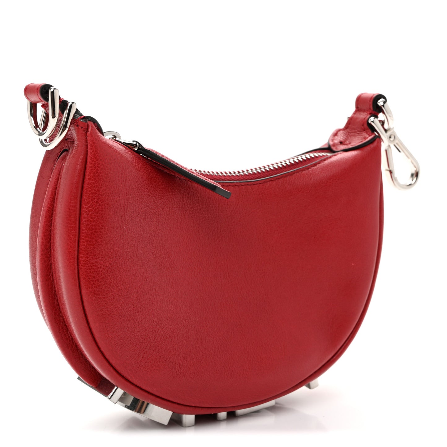 Vitello Grace New Matte Nano Fendigraphy Hobo Charm Scarlet Sage