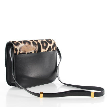Celine Pony Hair Leopard Medium Box Flap Black 6 of 20