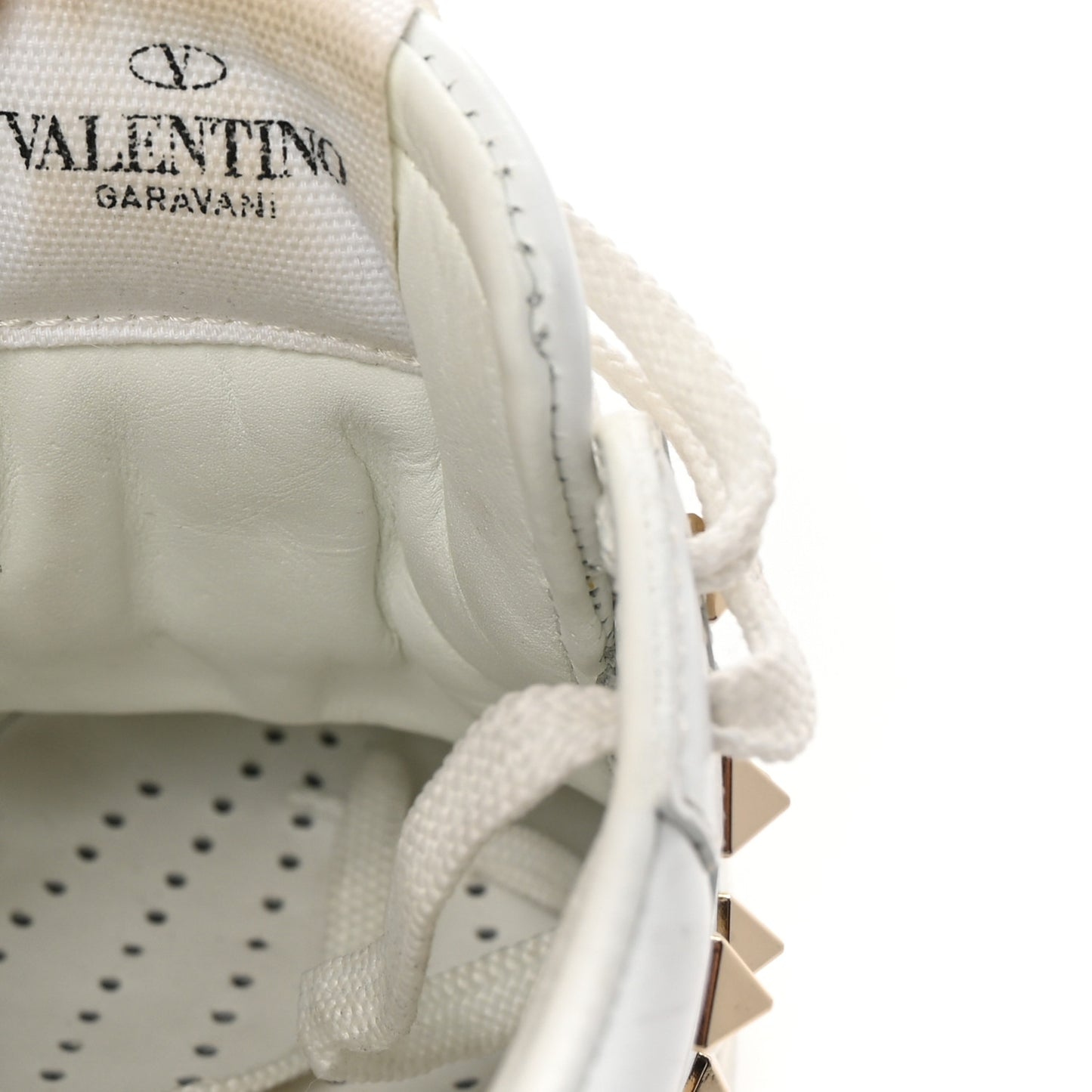 Calfskin Rockstud Untitled Open Sneakers 38 White