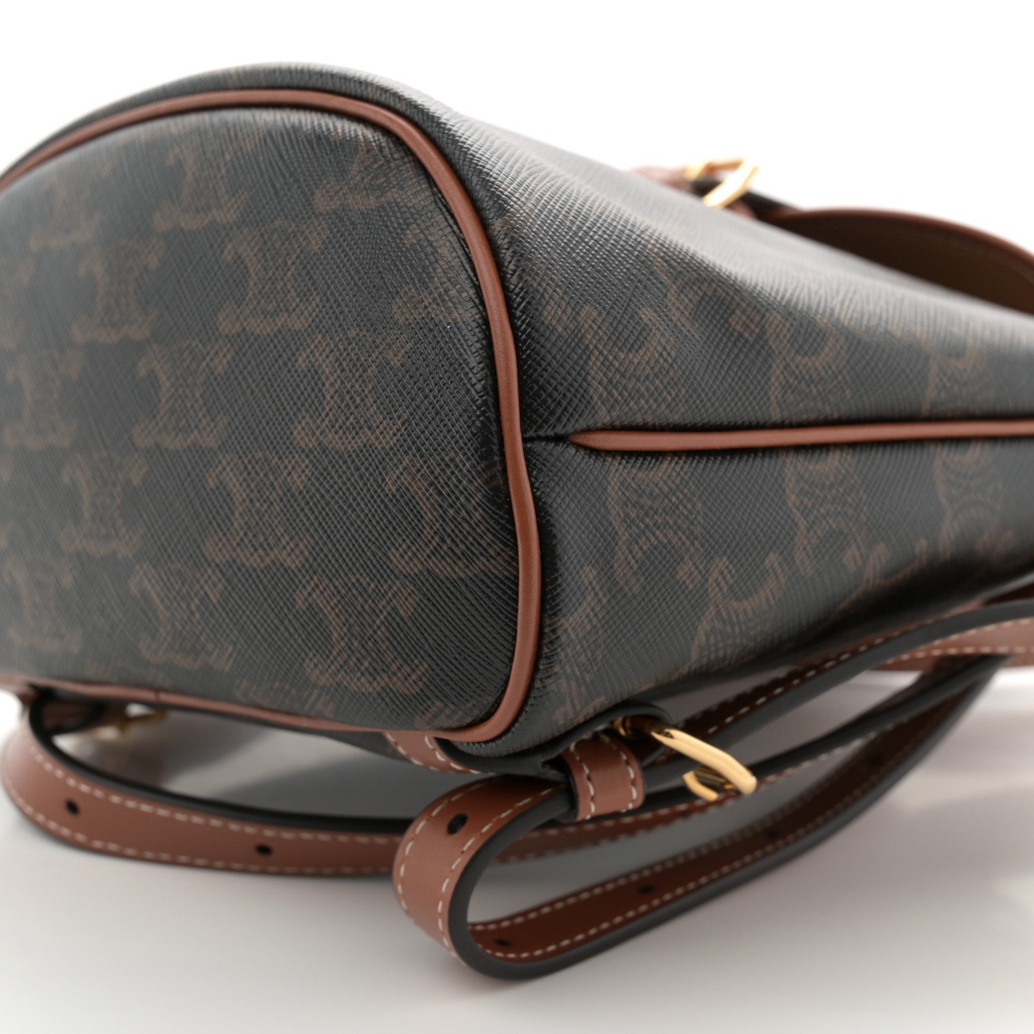 Celine Triomphe Canvas Calfskin Mini Folco Backpack Tan 10 of 11