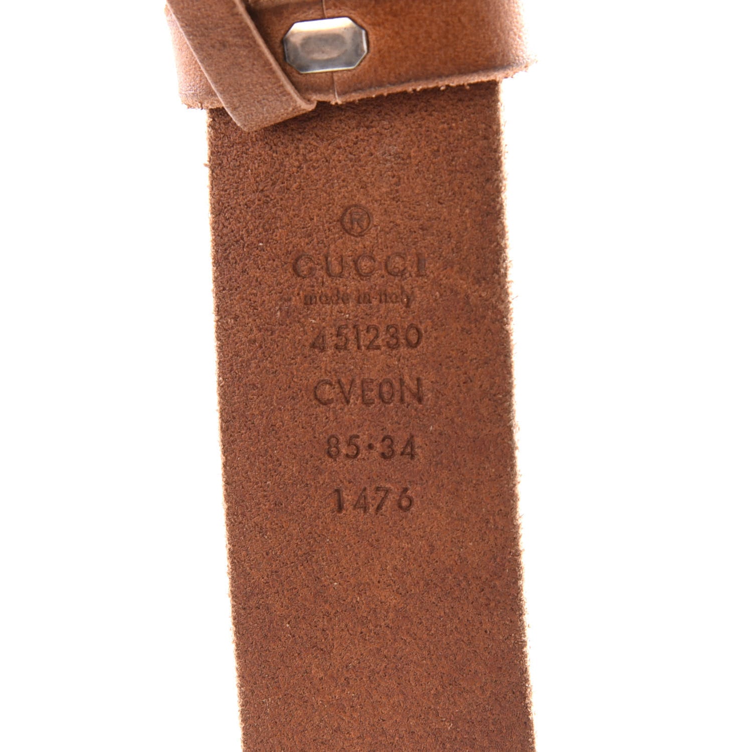 Gucci Calfskin Feline Buckle Belt 85 34 Toscano 5 of 5