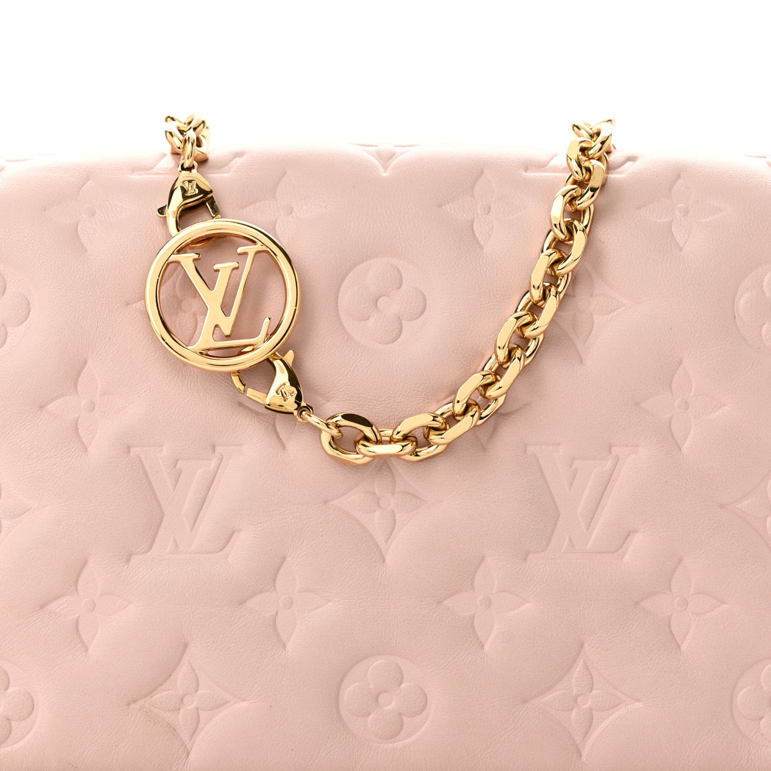 Louis Vuitton Lambskin Embossed Monogram Pochette Coussin Rose 7 of 9