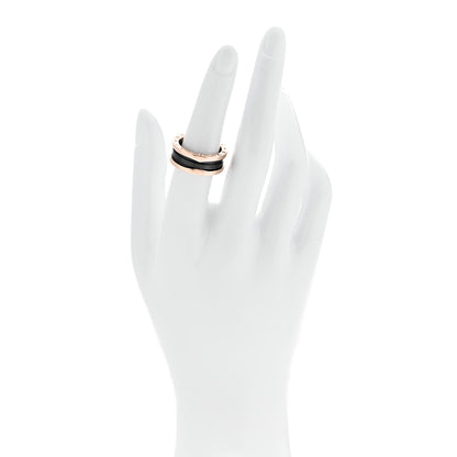 Bulgari 18K Rose Gold Black Ceramic B.Zero1 Two-Band Ring 54 7 2 of 6