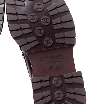 Chanel Calfskin Quilted CC Mocassin Loafers 36.5 Dark Purple 6 of 11