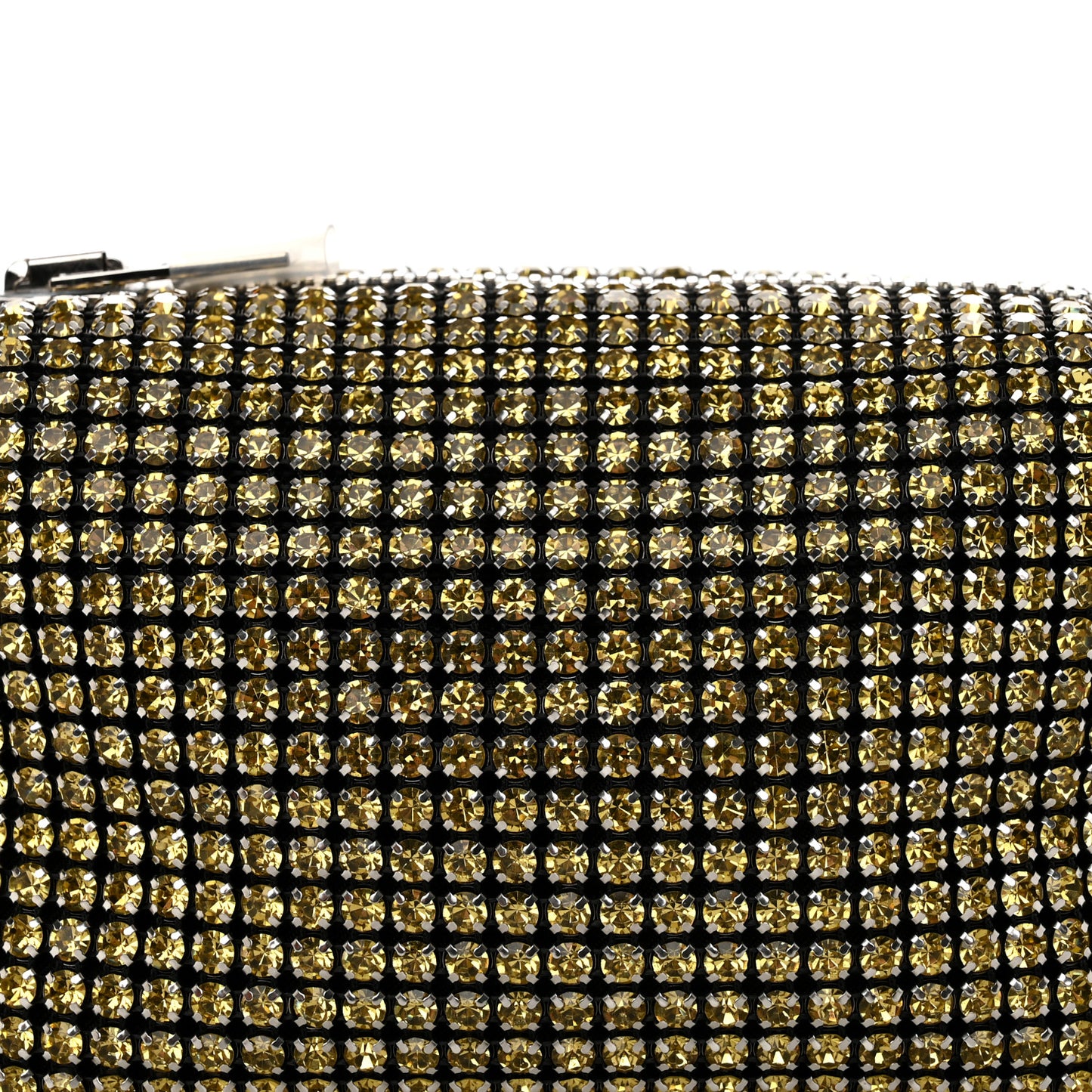 Mesh Crystal Rhinestone Mini Heiress Pouch Porcelain