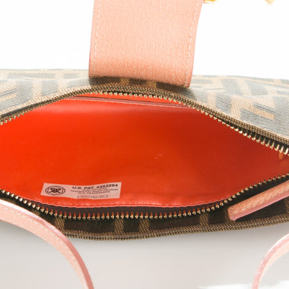 Fendi Zucca Crystal Floral Pochette Tobacco Pink 5 of 7