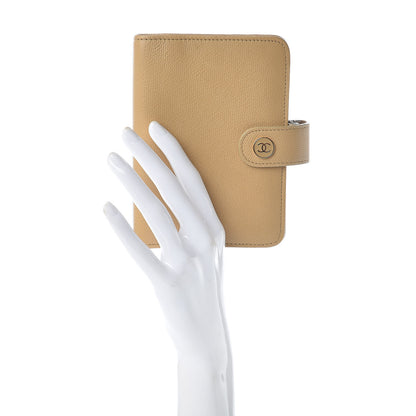 Chanel Grained Calfskin CC Button Pocket Agenda Cover Beige 2 of 8