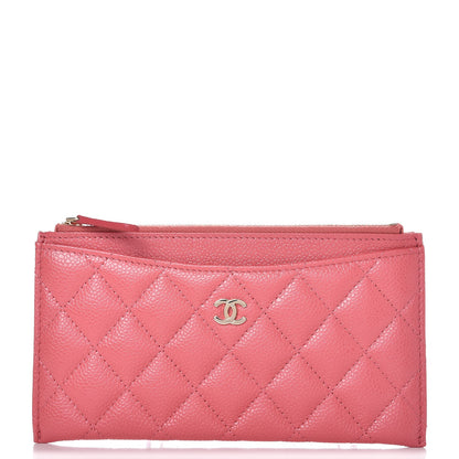 Chanel Iridescent Caviar Quilted Classic Zip Pouch Pink 1 of 9
