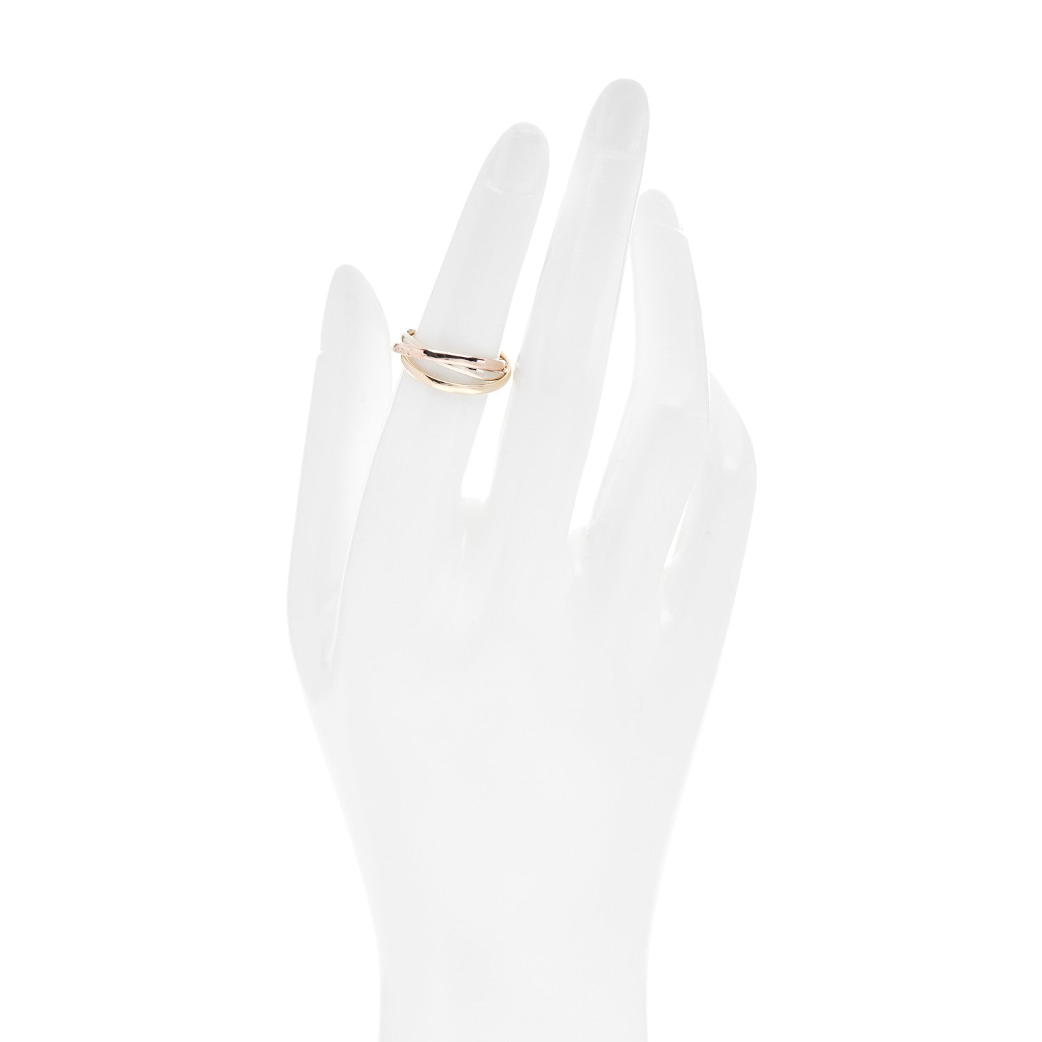 Cartier 18K Pink Yellow White Gold Extra Small Les Must De Cartier Trinity Ring 50 5.25 2 of 4