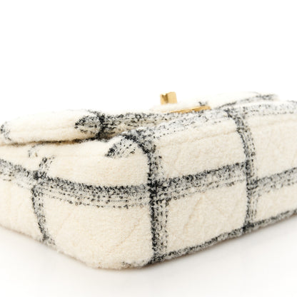 Chanel Wool Tweed Quilted Small Elegant Chain Flap White 9 of 11