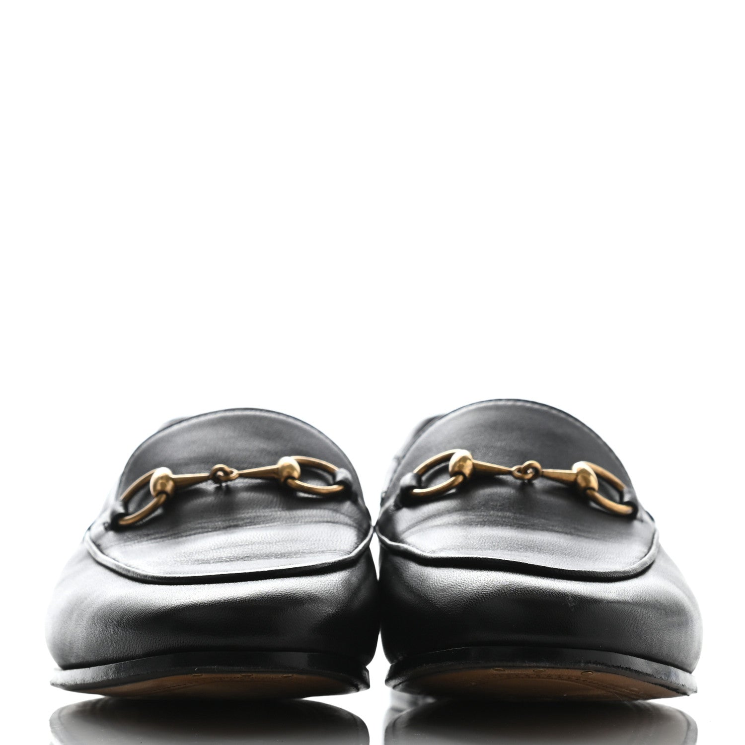 Gucci Lambskin Womens Brixton Horsebit Loafers 35.5 Black 2 of 7