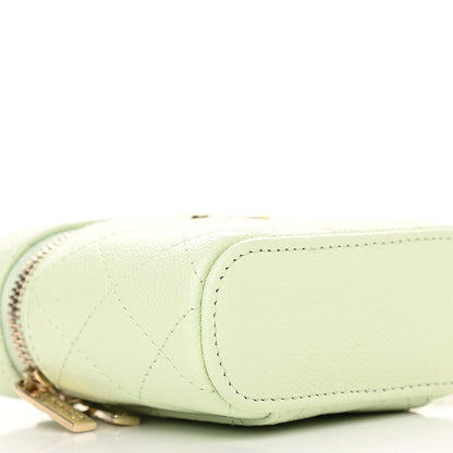 Chanel Caviar Quilted Small Handle With Care Vanity Case With Chain Light Green 8 of 9