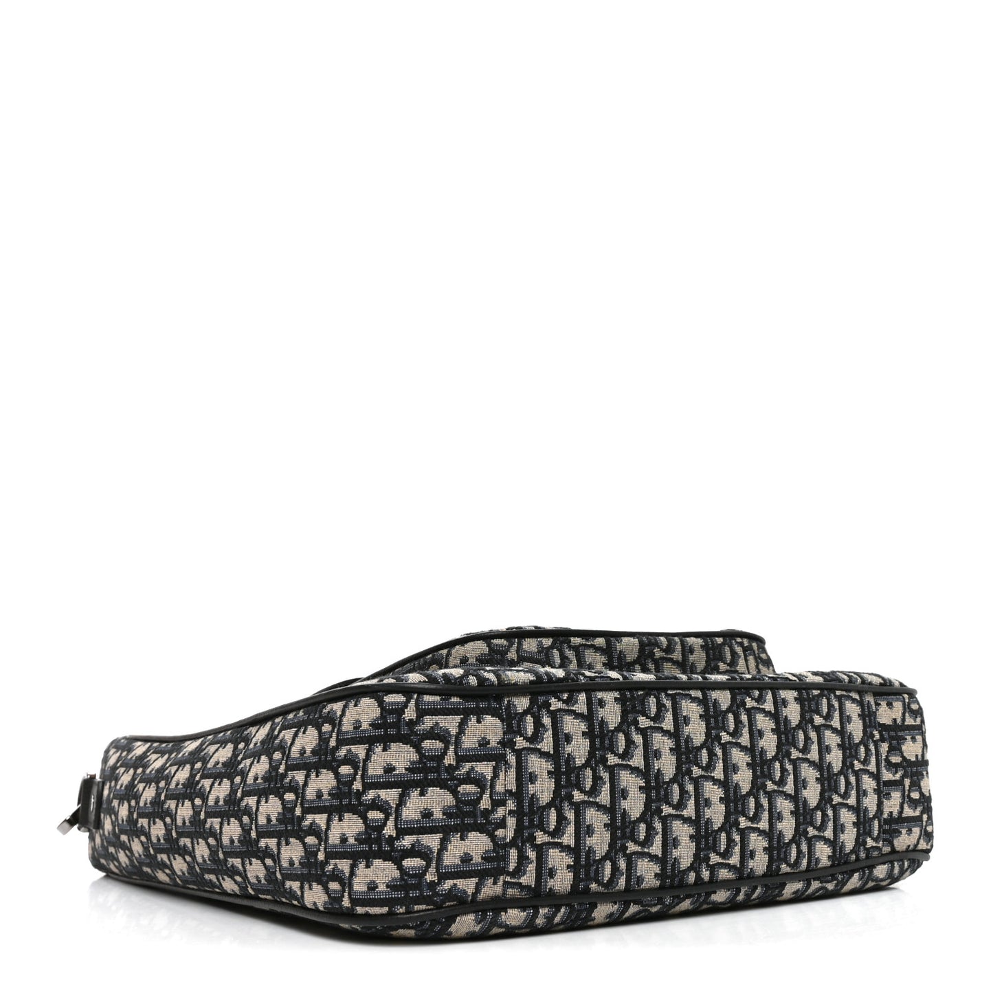 Oblique Saddle Tote Beige Black