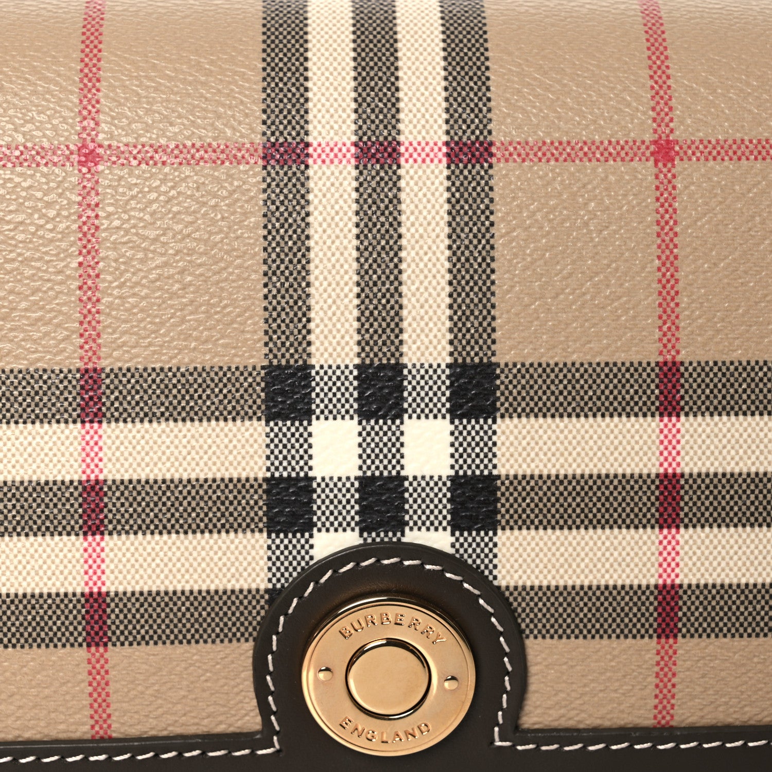 Burberry Coated Canvas Calfskin Vintage Check Small Note Crossbody Bag Military 8 of 11