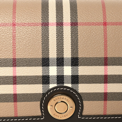 Burberry Coated Canvas Calfskin Vintage Check Small Note Crossbody Bag Military 8 of 11