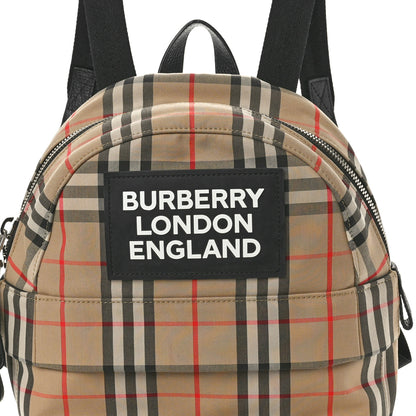 Burberry House Check Canvas Calfskin Small Nico Backpack Archive Beige 7 of 9