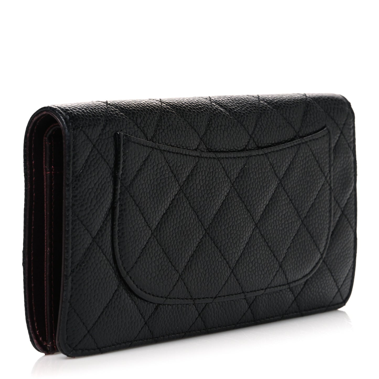 Caviar Quilted Yen Wallet Black