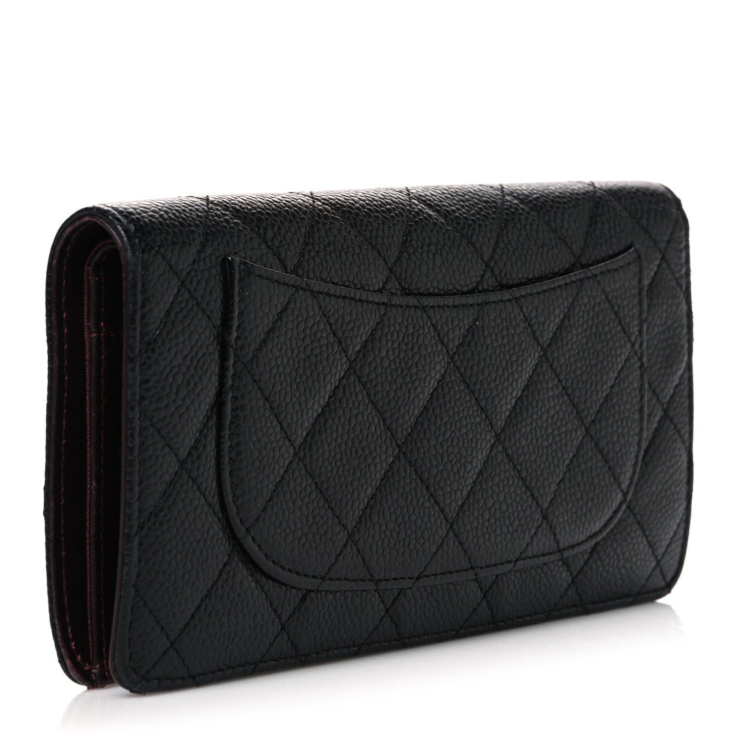 Chanel Caviar Quilted Yen Wallet Black 3 of 10
