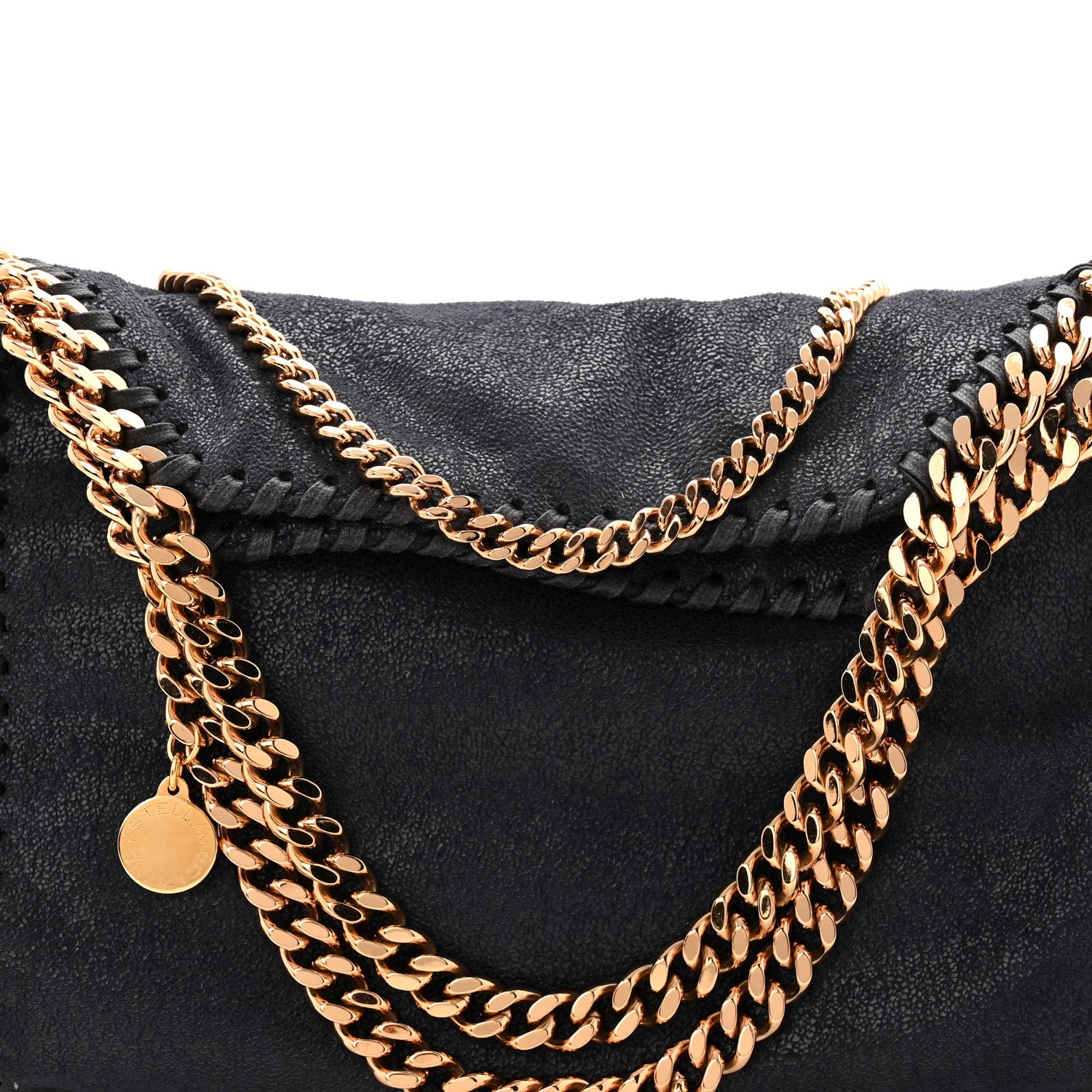 Stella McCartney Shaggy Deer Mini Falabella Fold Over Tote Navy 8 of 10