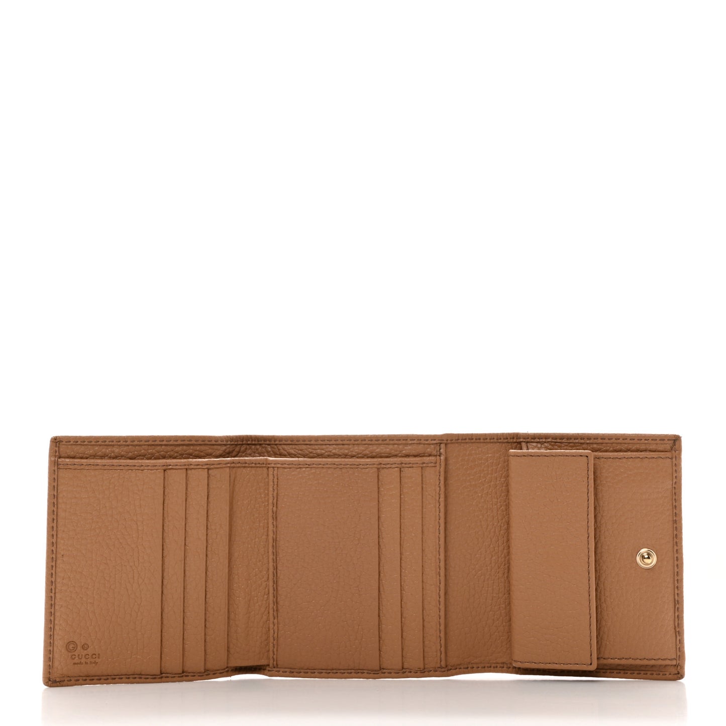 Pebbled Calfskin Soho Compact Flap Wallet Camelia