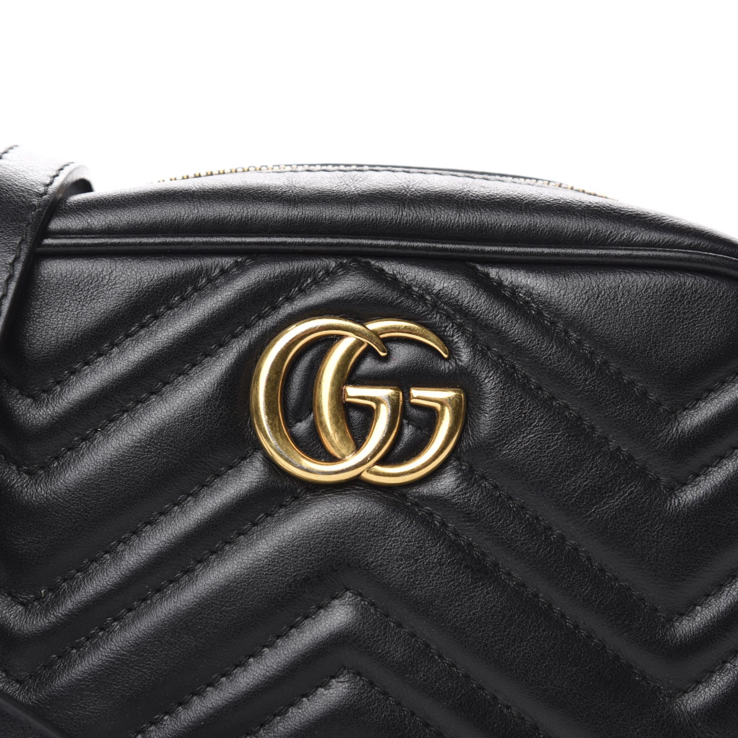 Gucci Calfskin Matelasse Mini GG Marmont Chain Shoulder Bag Black 13 of 13