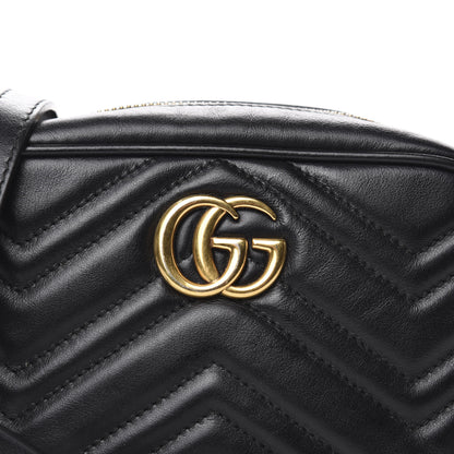 Gucci Calfskin Matelasse Mini GG Marmont Chain Shoulder Bag Black 13 of 13