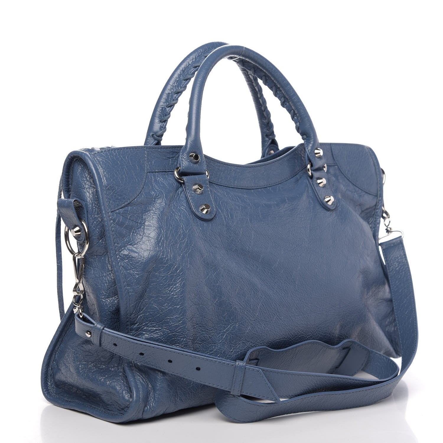 Balenciaga Agneau Classic Silver Hardware City Bleu Persan 4 of 9