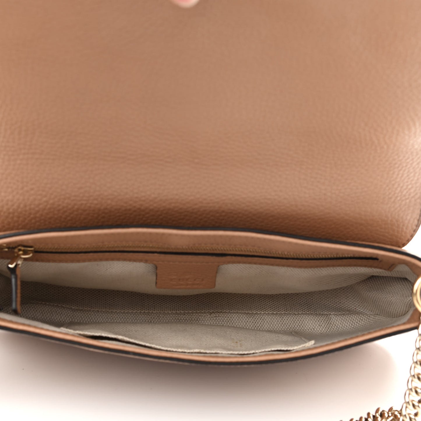 Pebbled Calfskin Medium Soho Flap Crossbody Camelia