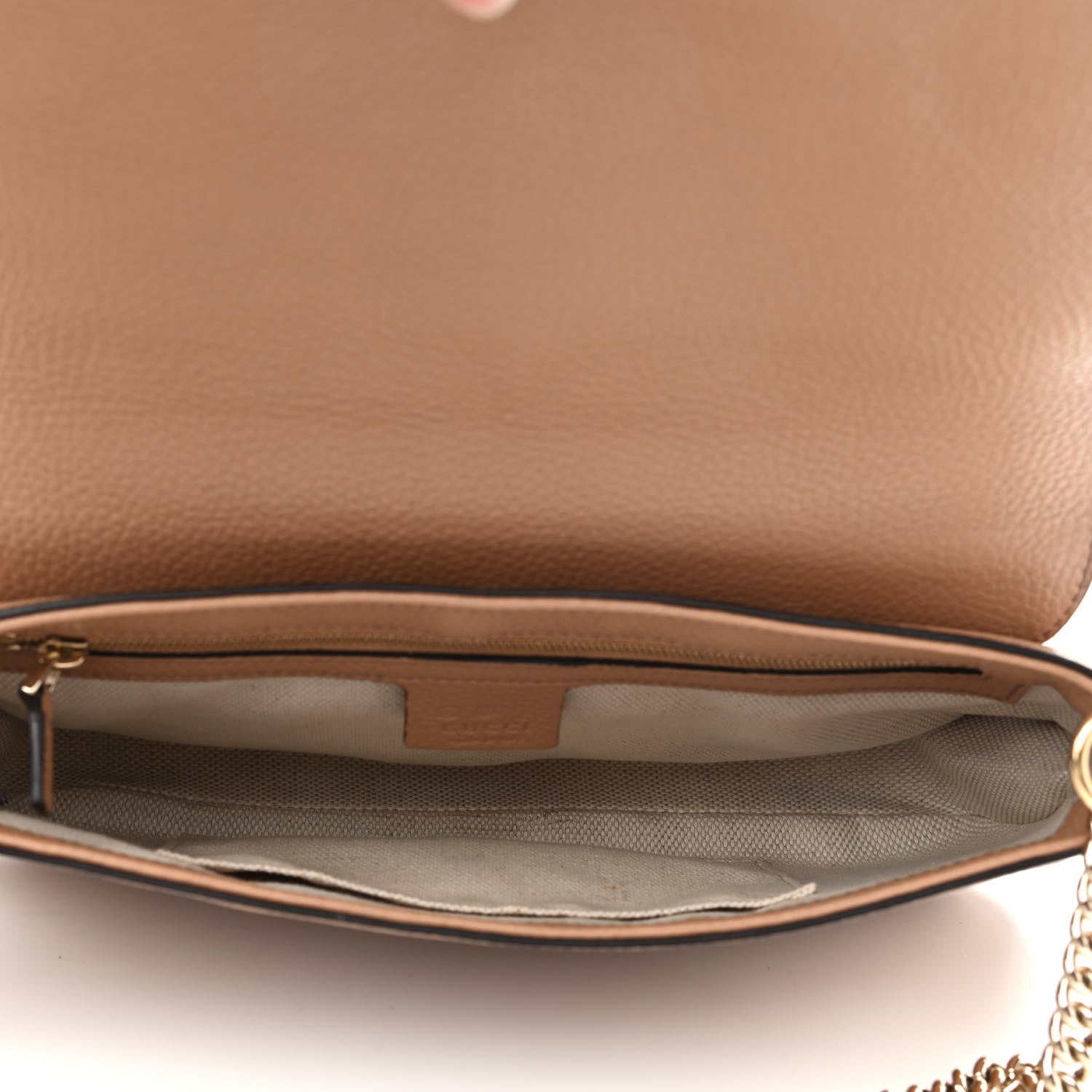 Gucci Pebbled Calfskin Medium Soho Flap Crossbody Camelia 5 of 10