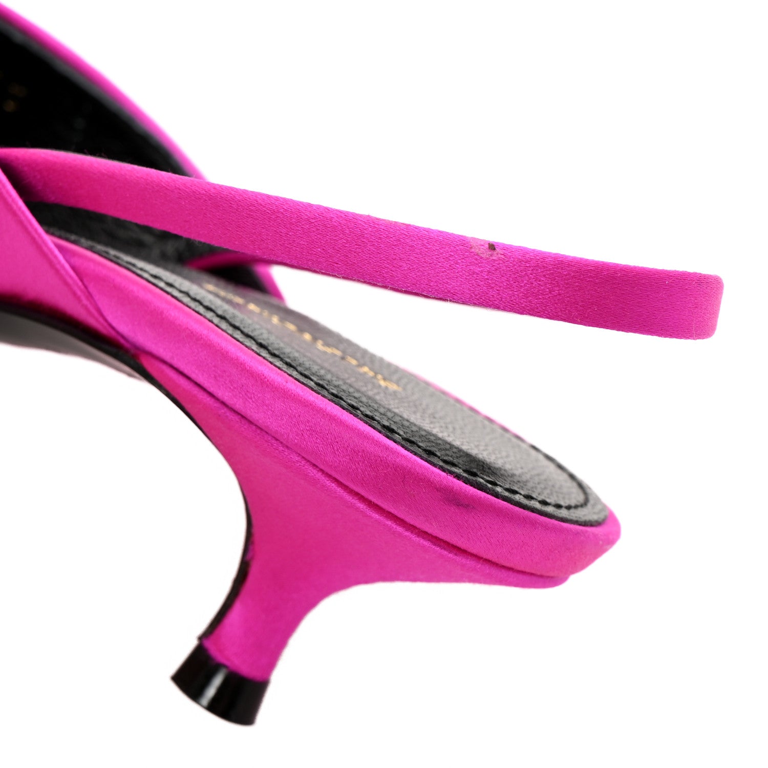 Balenciaga Satin Pointed Toe Knife Slingback 40mm Mules 35 Rose Fuchsia 10 of 10