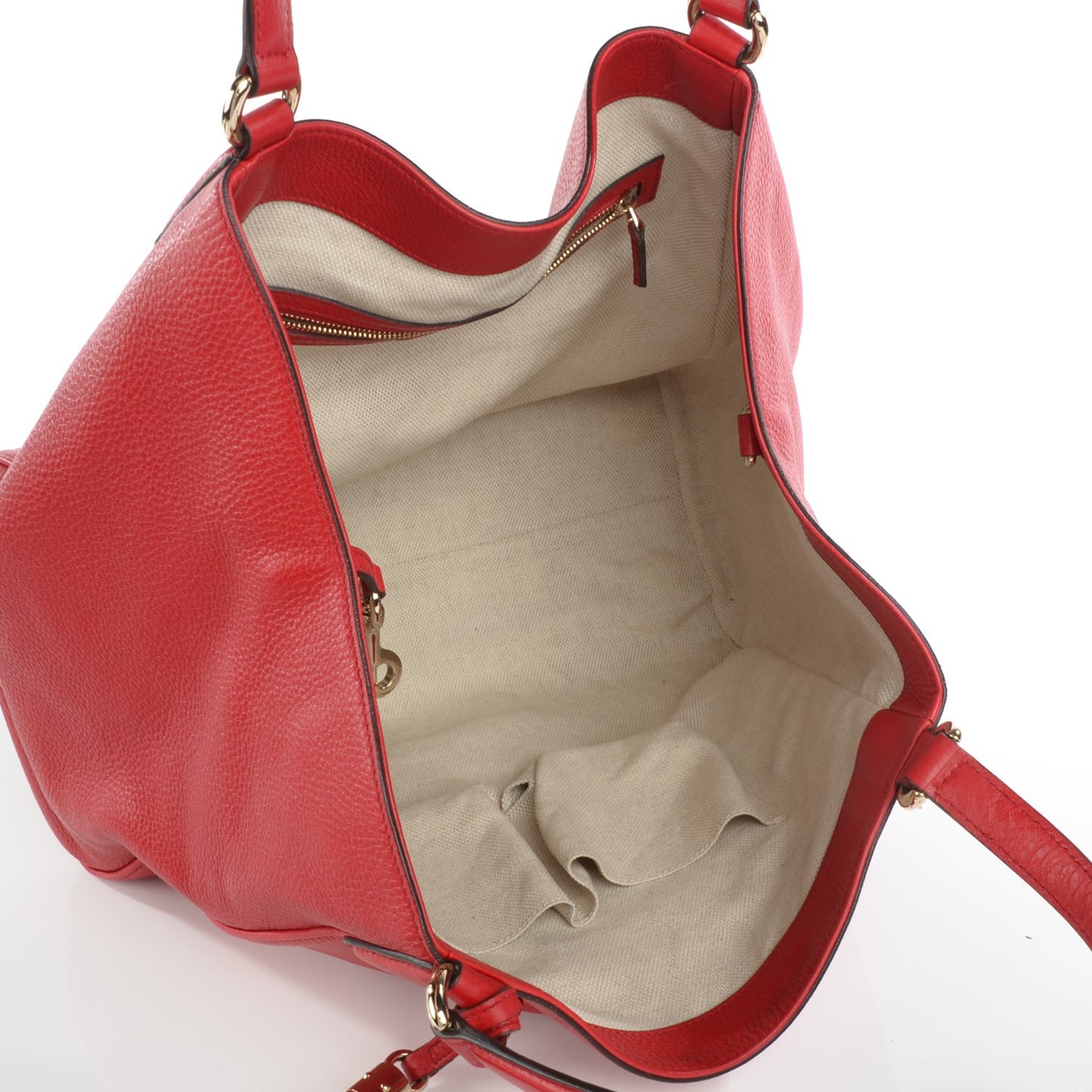 Pebbled Calfskin Medium Soho Shoulder Bag Red