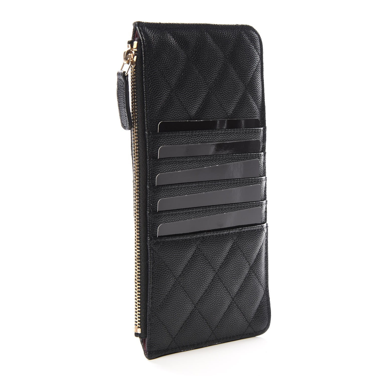 Chanel Caviar Quilted Classic Flat Wallet Pouch Black 2 of 10