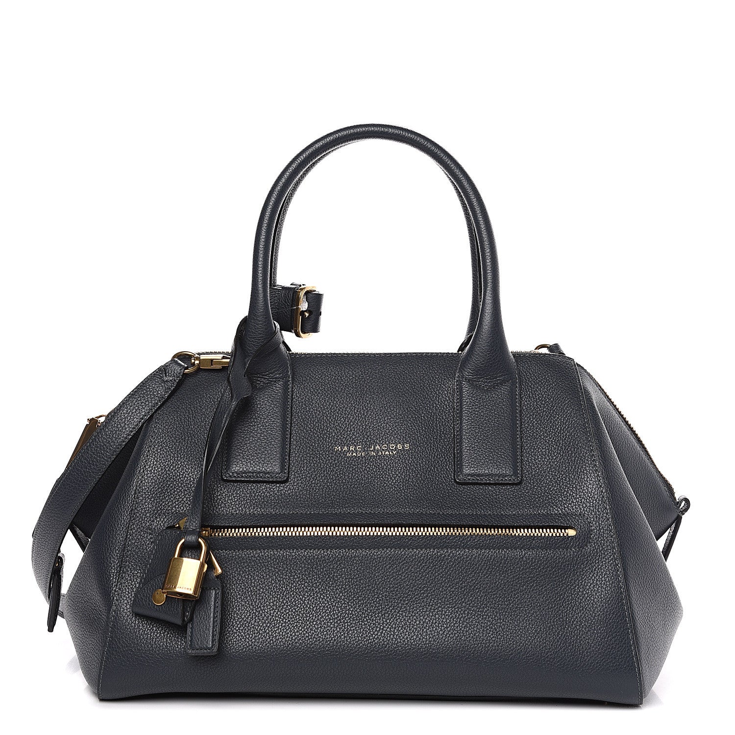 Marc Jacobs Textured Calfskin Medium Incognito Satchel Navy 1 of 7